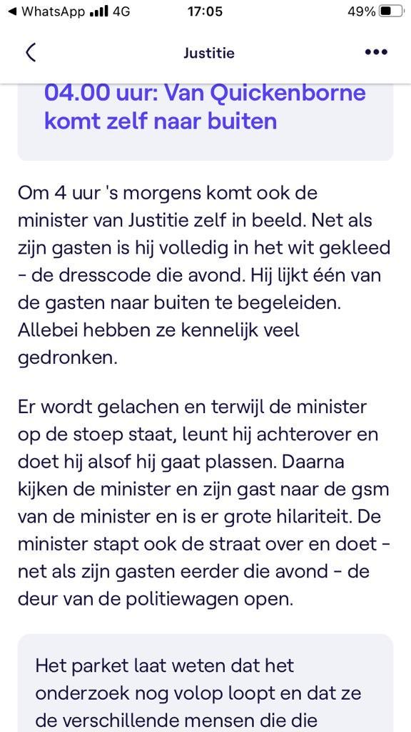 Als Van Quickenborne werkelijk onjuiste verklaringen heeft afgelegd over het incident, dan kan hij simpelweg niet aan blijven. Dit gaat over mensen die hem dag en nacht beschermen en zijn grootste respect verdienen. ⁦<a href="/VincentVQ/">Vincent Van Quickenborne</a>⁩