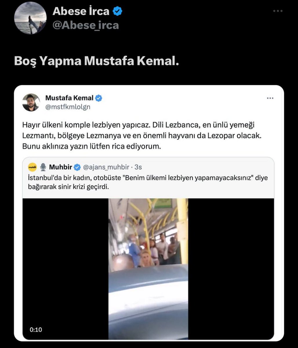 Mustafa Kemal isimli Twitter kullanıcısına verilen cevap;