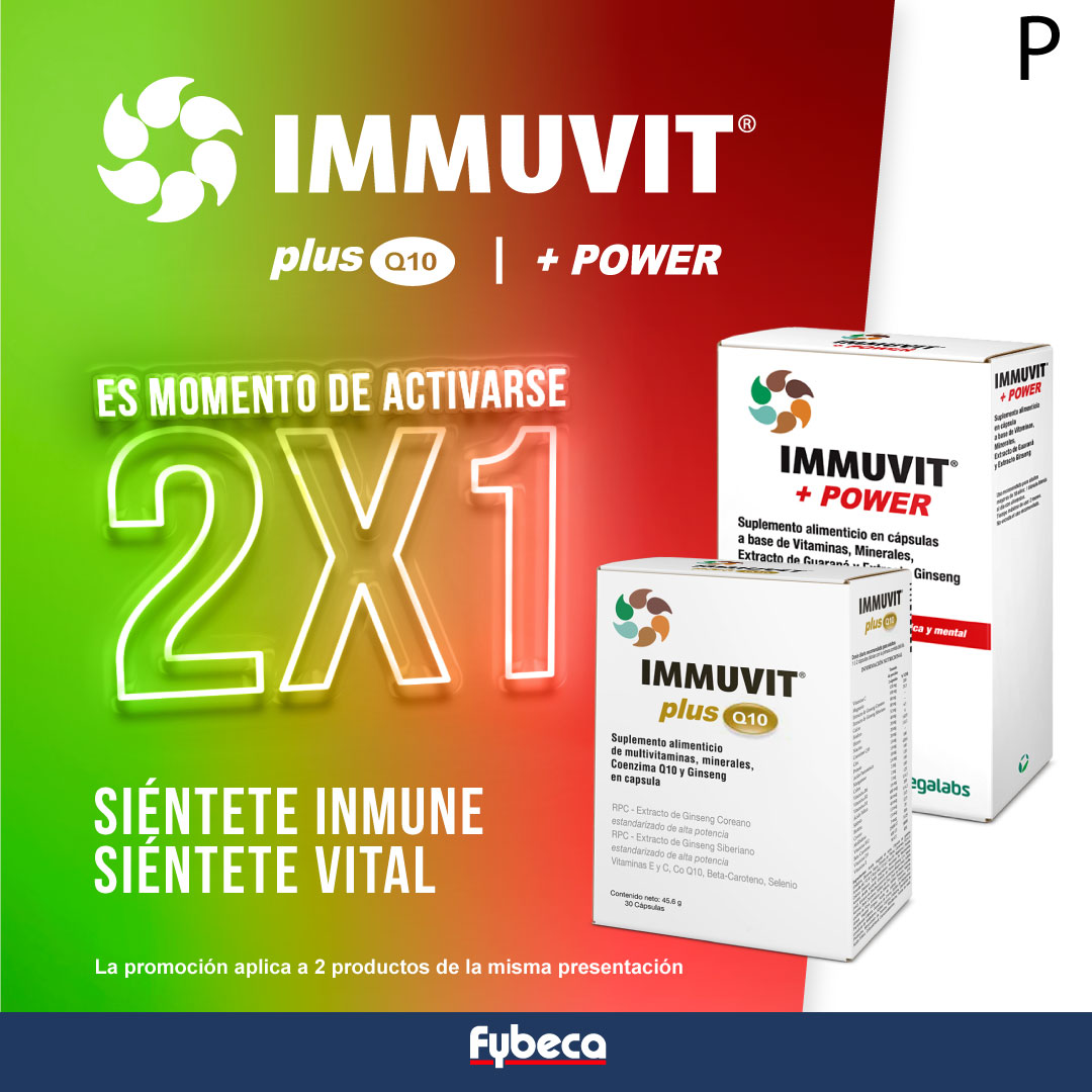 ¡COMPRA HOY! 🛒 Solo en Fybeca 2x1 en Immuvit. ¡Es momento de activarse! 😎💪🏻

Compra aquí: bit.ly/3ORyTFN