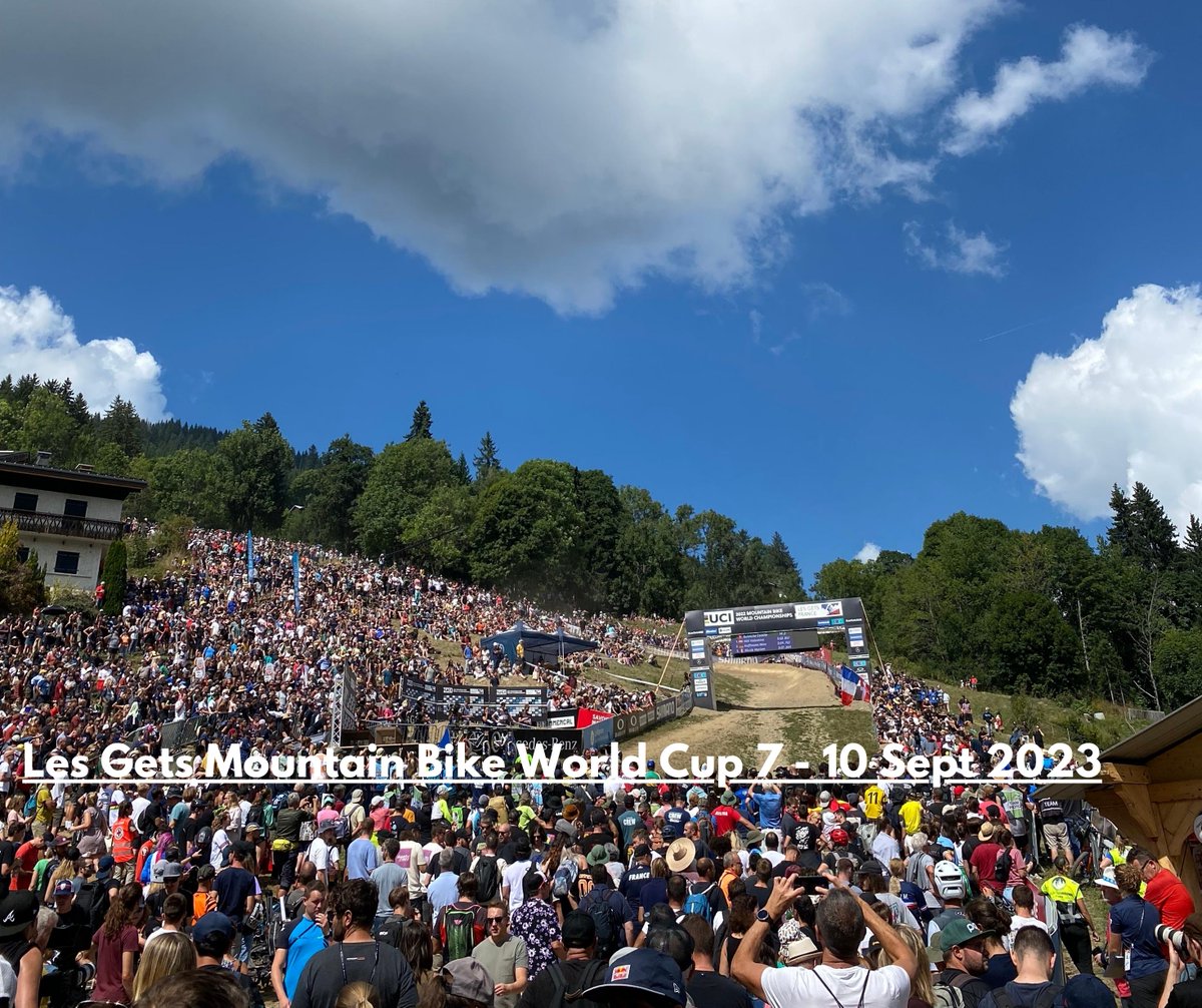 morzinelesgets's tweet photo. It's here! The 2023 Les Gets Mountain Bike World Cup. Click to see the itinerary! ๐ฝ๐ฝ
https://t.co/84cvnuDoEn
#lesgets #morzine #dhmtb #mtb #ucidhmtbworldcup #downhill #portesdusoleil https://t.co/Vuu46aNQLj