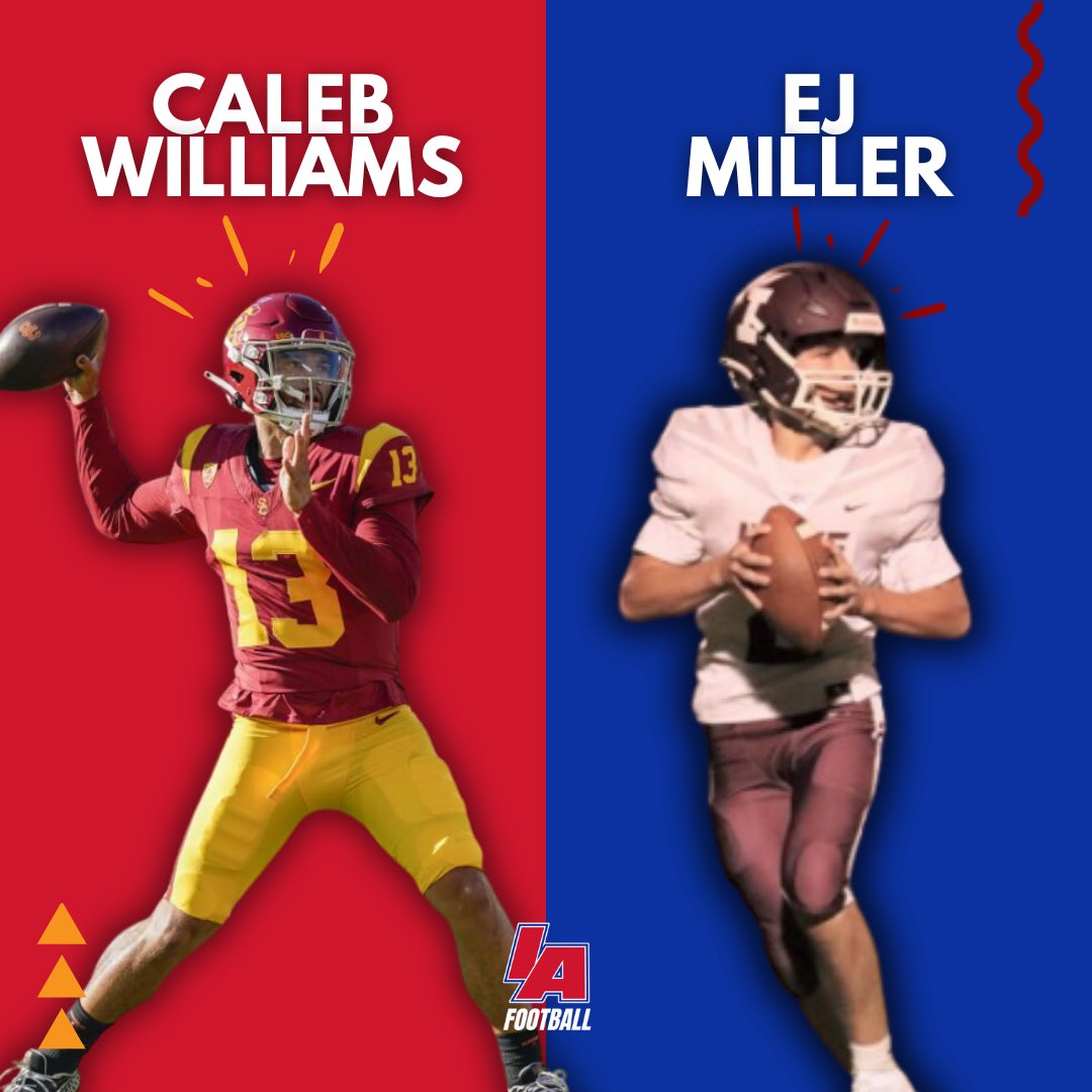 It’s <a href="/IndeeFootball/">Indee Football</a>’s EJ Miller and Heisman winner Caleb Williams 🤯

#IAfootball