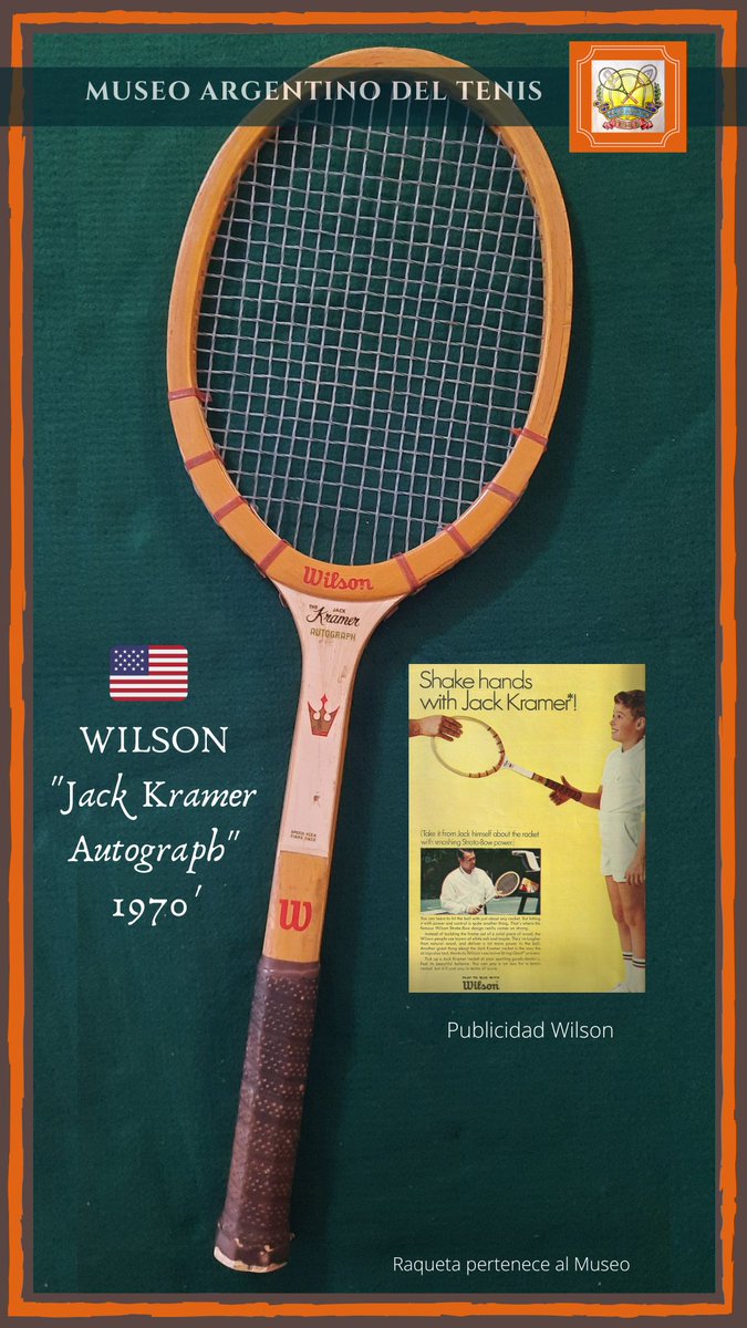 MuseoArgTenis's tweet photo. 1970 Raqueta Wilson Jack Kramer Autograph.
#museoargentinodeltenis #raquetasdetenis #vintagetennis #tenisargentino #tennisracket #tennisracquet #classictennisracket #wilsonargentina #wilsontennis #jackkramer #MuseoVirtual #tennis #tenis https://t.co/IgNXHCjMYF