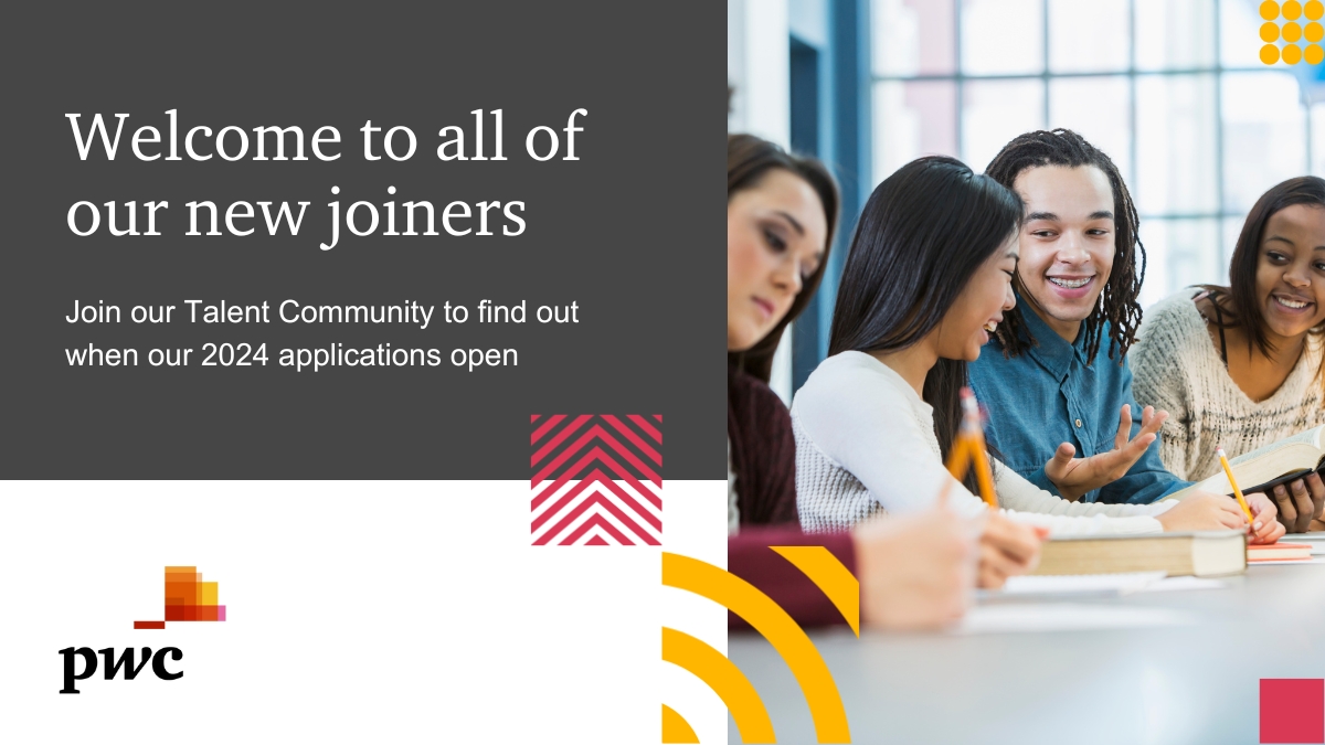 Welcome to almost 1300 new joiners starting their careers at PwC UK this week. 

Join our Talent Community: pwcukcareers.com/3L3SSjI