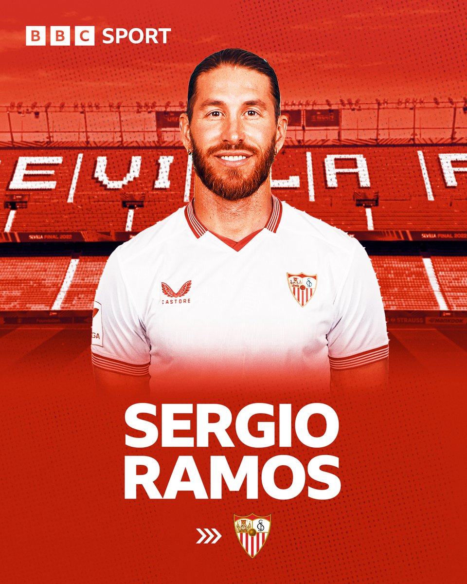 BBCSport's tweet photo. 18 years later, Sergio Ramos has returned to his boyhood club Sevilla ❤️️ 

#BBCFootball https://t.co/OMm3OKFRDE