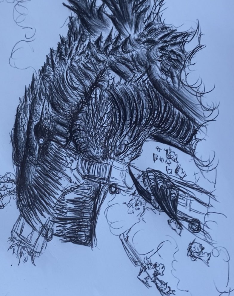IHellb's tweet photo. #GodzillaMinusOne #Wip #Art https://t.co/f9YljVbdLS