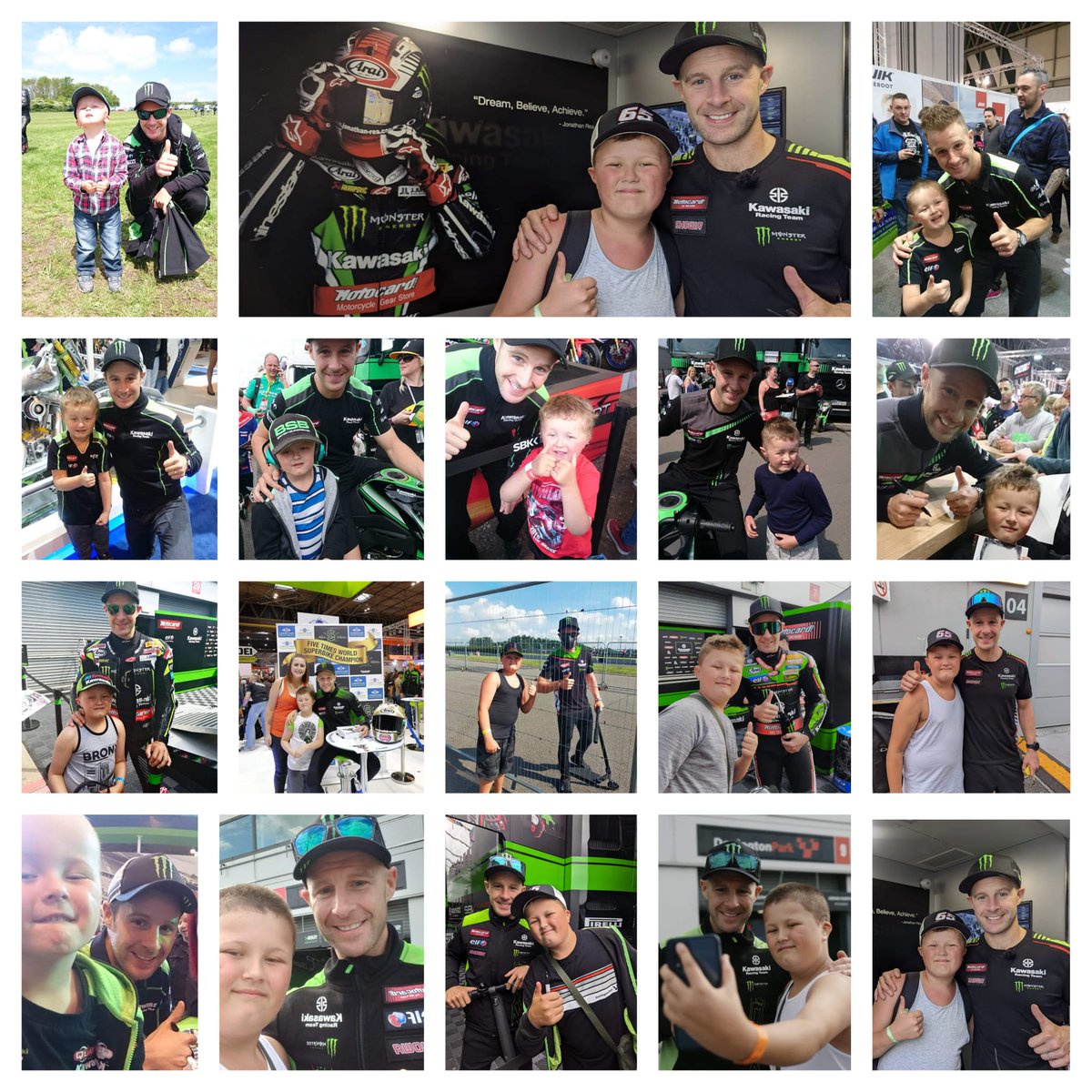 So next month @jonathanrea incredible @KRT_WorldSBK journey comes to an end. I'm happy I got to witness it from the beginning (I was 2 when it began, top left photo) it's been a mega ride and can't wait to see what the next chapter brings Champ! #Team65