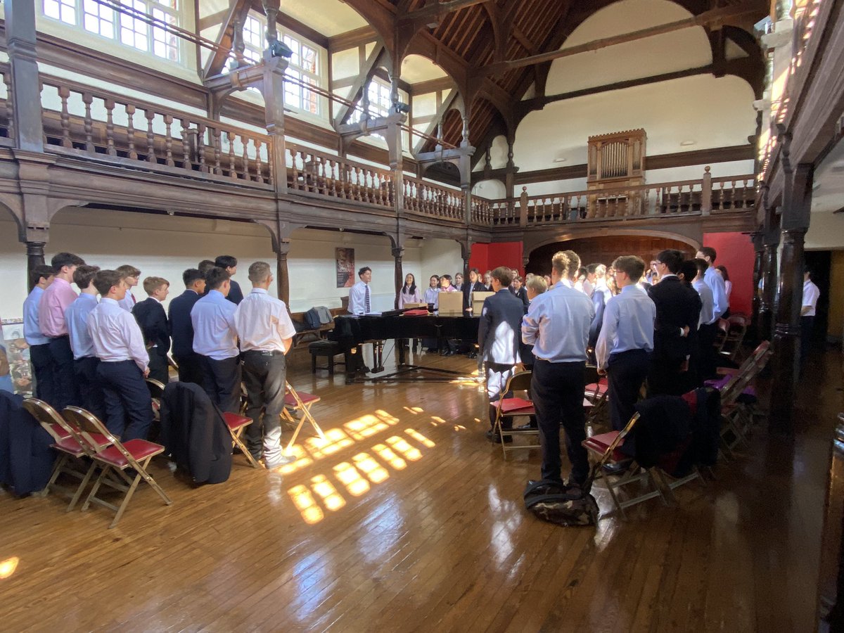 HaileyburyMusic's tweet photo. And we’re off ! First day back and the Chapel Choir were in very fine voice for their first rehearsal. Chapel Service on Sunday features #stanford and #farrant among others! #singlouder #liftupyourhearts @HaileyburyUK @HaileyburyDHCC https://t.co/VrG9bQZXkU