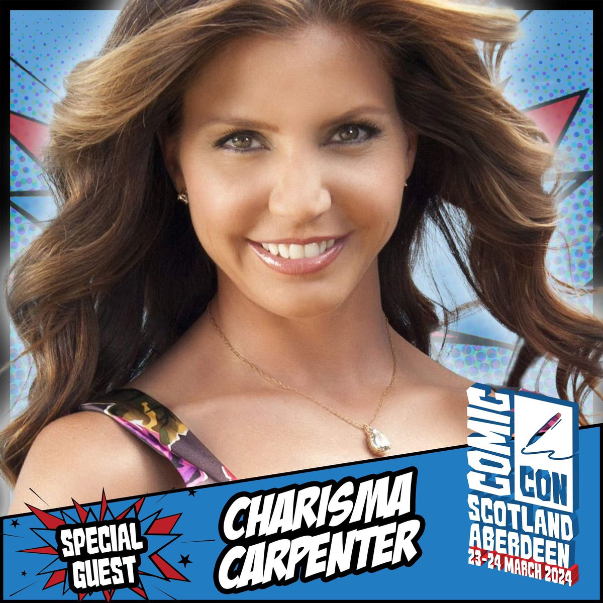 comconaberdeen's tweet image. Guest Announcement 
Charisma Carpenter 
Joining us for #ComicConAberdeen is actress @AllCharisma 
Charisma is known for her role as Cordelia Chase in #BuffyTheVampireSlayer & Angel 
She has also appeared in #VeronicaMars & #TheExpandables 
Tickets-
comicconscotlandnortheast.co.uk