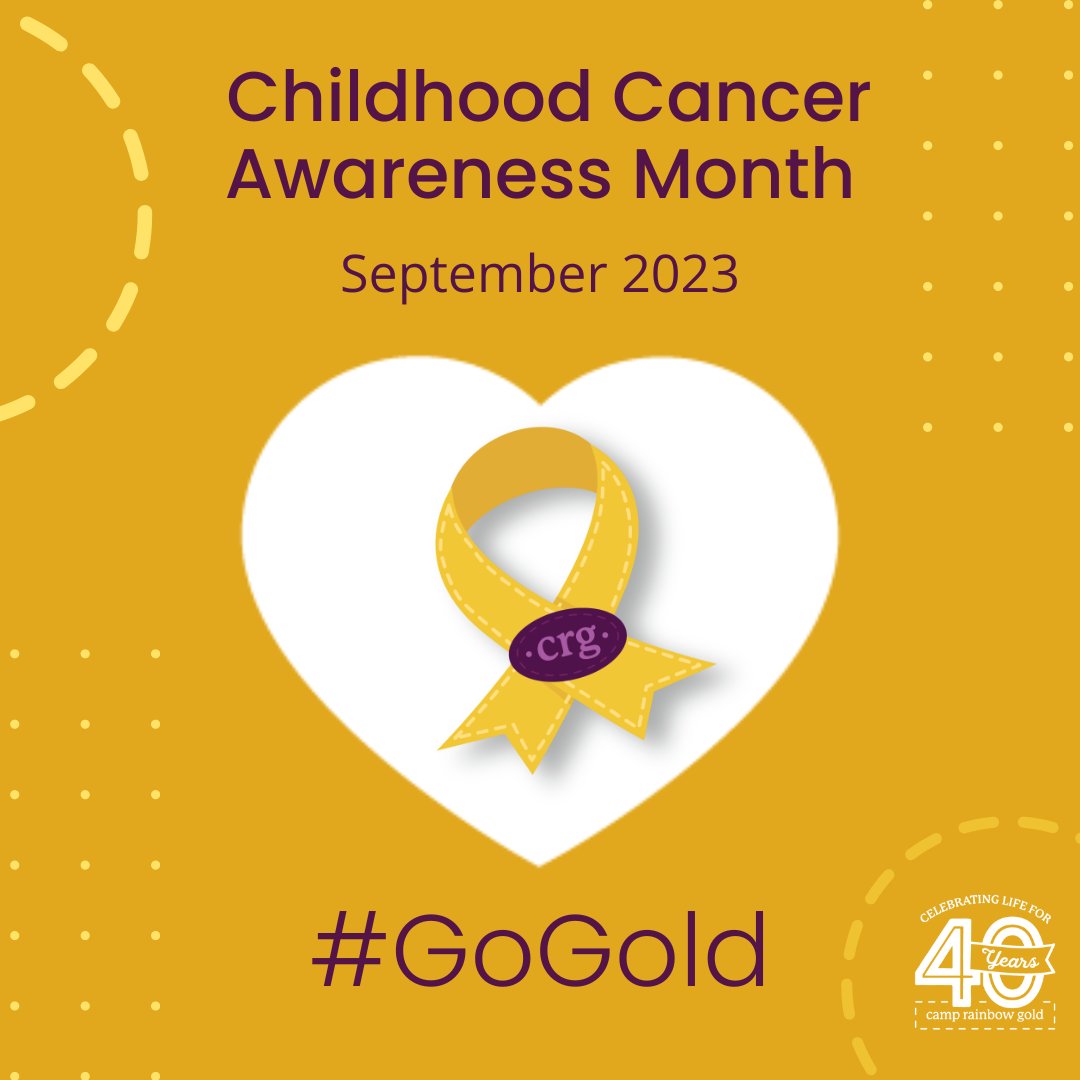 September is Childhood Cancer Awareness Month, a time to recognize the children and families affected by childhood cancers. Show your support by sharing your story or sharing our mission💛. camprainbowgold.org/about/

#camprainbowgold #childhoodcancerawareness #gogold