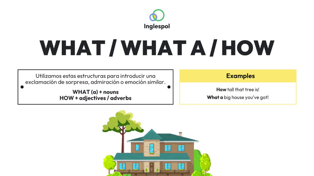 inglespol's tweet photo. ✅ WHAT / WHAT A / HOW ✅

En el post de hoy os mostramos donde utilizar What, What a y How.

¡Esperamos que os sirva! 🤗 https://t.co/kLqazlBwFD