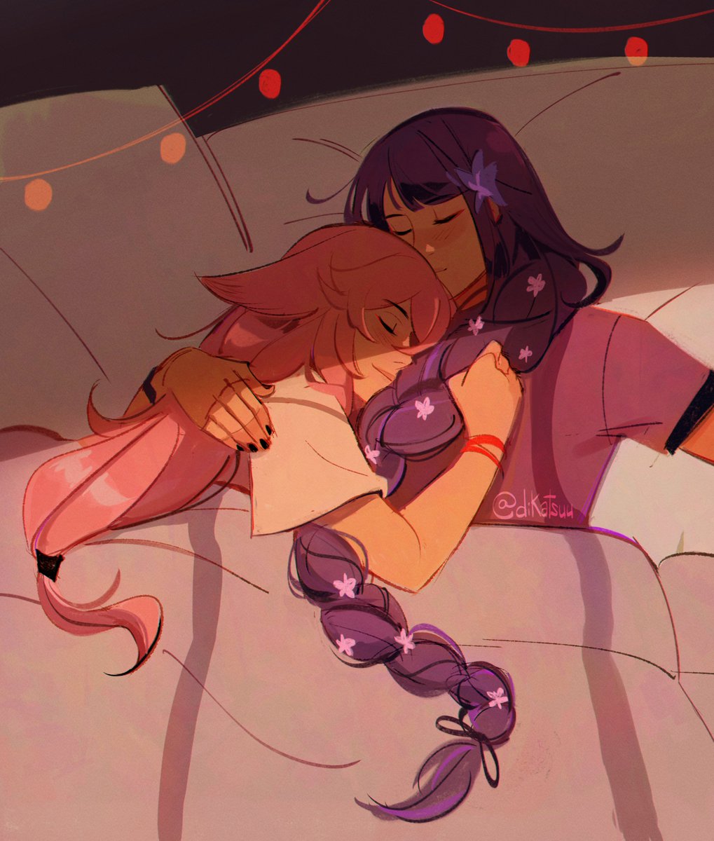 dikatsuu's tweet photo. Day 7: Domestic. Siestita time :>
#eimikoweek2023 #eimiko #yaemiko #RaidenEi https://t.co/ldSTNR36IC