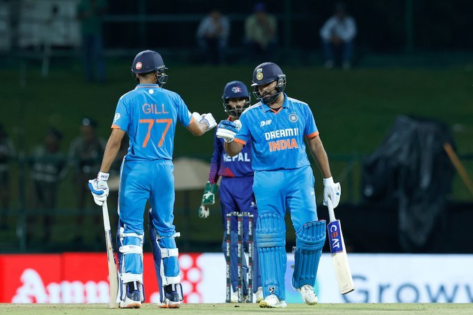 🏆🇮🇳 Victory for India! They clinch the match without a loss, showcasing exceptional skills and teamwork. Well done, Team India! 🙌🎉 #TeamIndia #CricketChamps #IndvsNep #AsiaCup2023
Shubhman Gill - 67(62)
Rohit Sharma - 73(56)

Well Played Nepal!