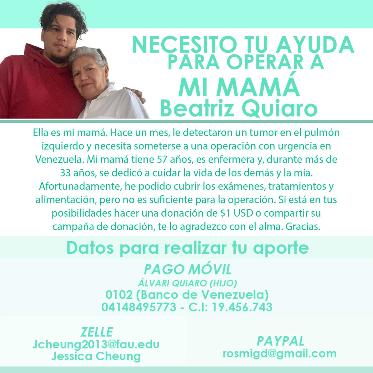 NECESITO SALVAR A MI MAMÁ PERO TWITTER NO ESTA HACIENDO SU MAGIA 😞

Me ayudan con un RT ? 🙏

gofundme.com/f/ayuda-urgent…