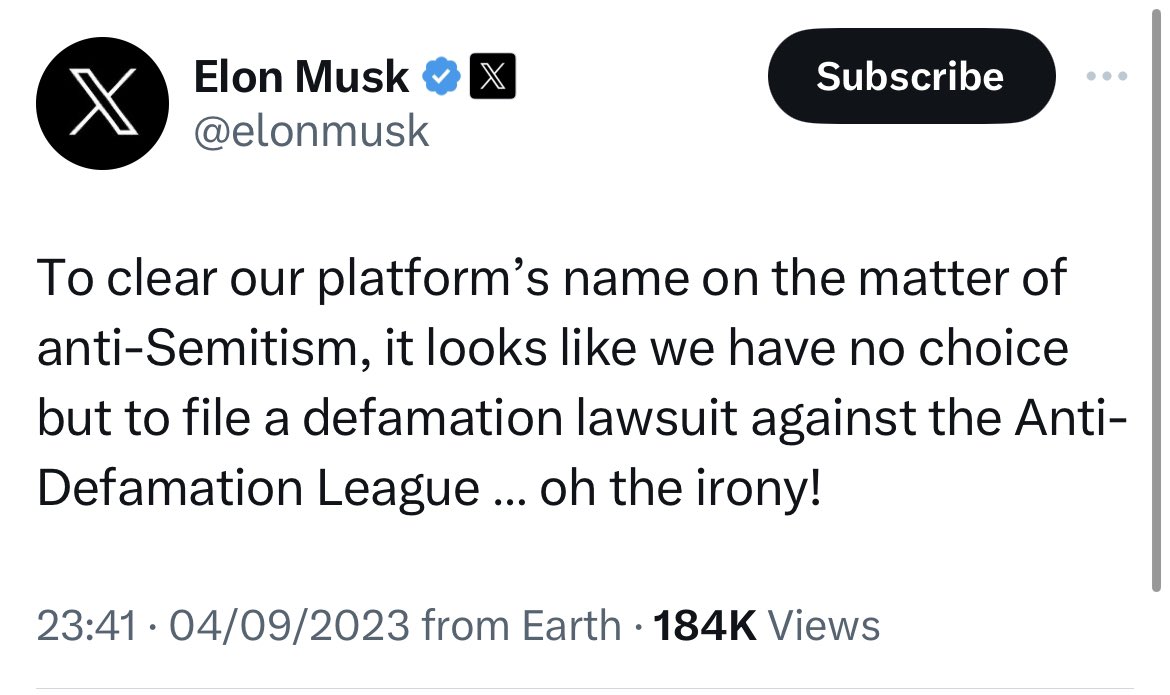 hearnimator's tweet photo. The free speech absolutist found his limits, and it was criticism by a Jewish organisation about racism on his platform. https://t.co/INdpsjT22D