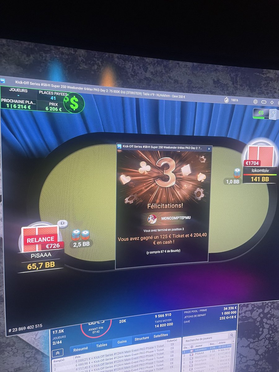 Steph_Tempere's tweet photo. Vamoossss #poker @PMU_Poker #kickoffseries https://t.co/bpruSmdi5l
