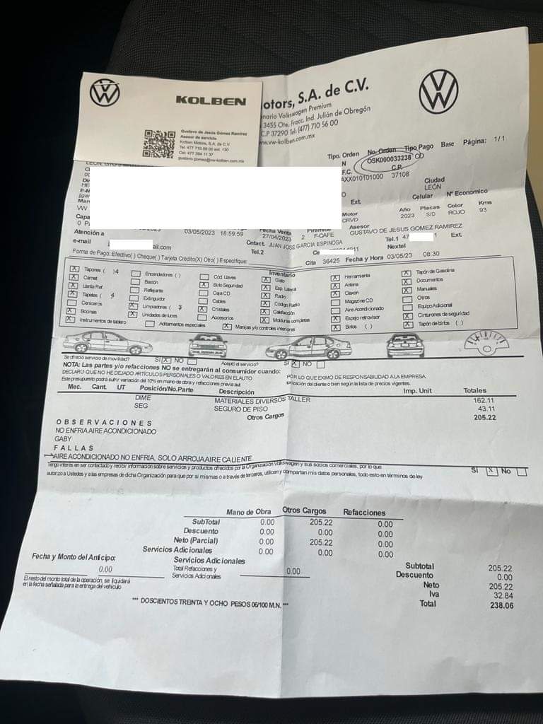 cuartodemillamx's tweet image. Hola Ricardo, soy Juan José Garcia

Te cuento mi problema con una camioneta #vw #caddy.

Esto en la concesionaria kolben de Leon, Guanajuato. 

La compre a finales de abril, cuando me la entregaron no percibí que el aire acondicionado no enfriaba bien, tal vez por la emoción de…