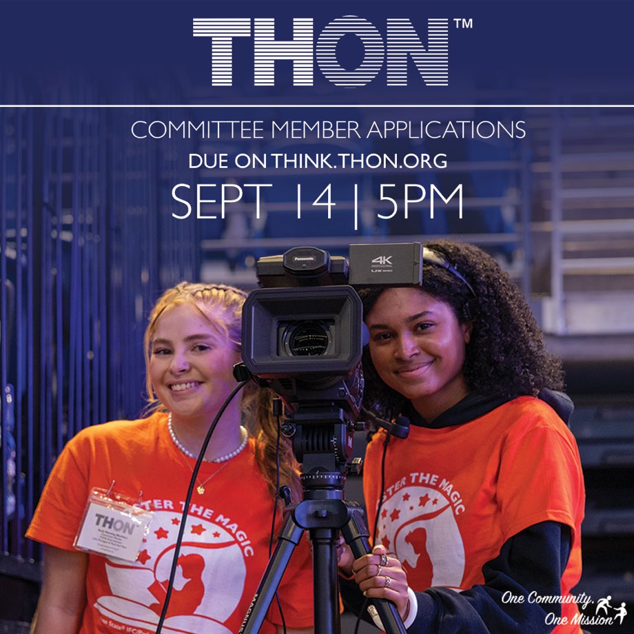 You are the first step in making a difference in the life of a child. Committee Member applications for THON 2024 are now LIVE and due by September 14 at 5pm. Follow the link in our bio to join us in the fight against childhood cancer #OneCommunityOneMission