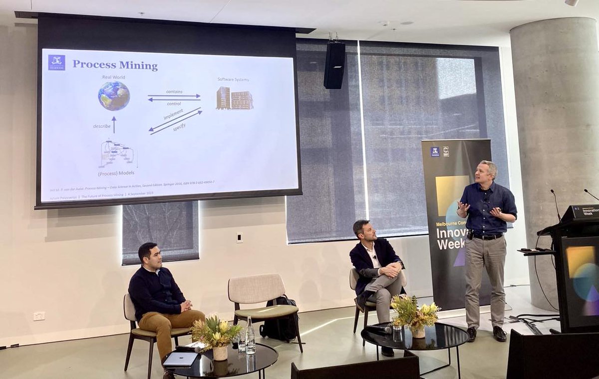 uartem's tweet photo. Thank you, @melbconnect, for inviting me to discuss the future of #ProcessMining. Ways forward: Relax global control-flow assumption (e.g., #AgentSystemMining), Mine physical processes (e.g., to infer goals of intelligent agents). 
https://t.co/ghBfdzNv5j
https://t.co/u5QcToUZBt https://t.co/xCkTsNdj09