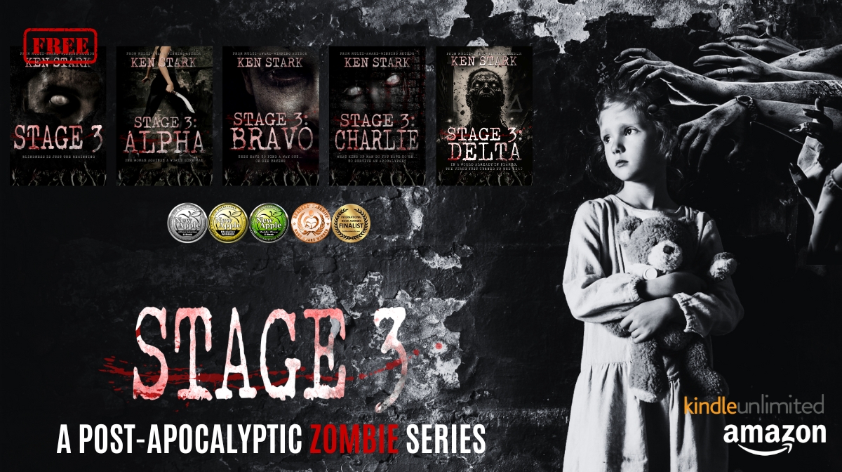 Mason never cared much for his fellow man.
But now, he is all that stands between a blind little girl and a world gone mad.
#FREEBOOK 🔥viewbook.at/stage3series

@PennilessScribe  
#free #kindleunlimited
#zpoc #horror #zombie #mustread
#amreading #thriller #stage3series
#IARTG