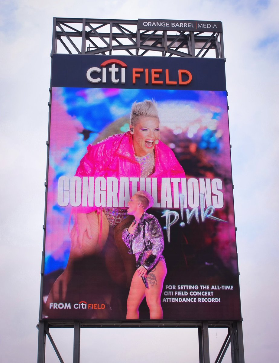 Congratulations to <a href="/Pink/">P!nk</a> for setting the all-time Citi Field concert attendance record!