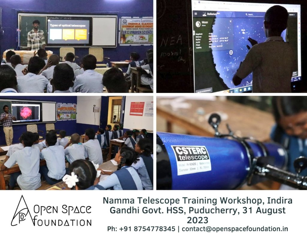 95Shriya's tweet photo. The Open Space foundation (@Official_OSF) with it's telescope training project is taking science outreach and #scicomm to much needed parts of the country! Check out some of their amazing work here https://t.co/L64juSqwKb https://t.co/BobTXe9Ngr
