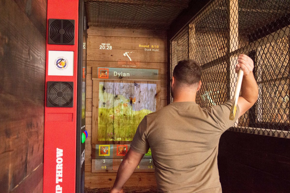 highlandersmain's tweet photo. Comment which Champ Throw Interactive mini game you win most often below! 😎 

#axethrowing #axes #digitalexperience #entertainment https://t.co/8yYyUeY0mX