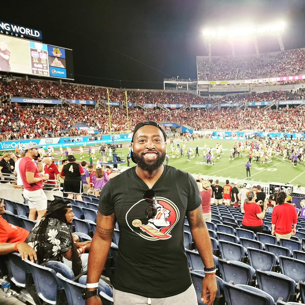 Listen2Lance's tweet image. The happiest man in Orlando! I'm so glad to see my boys get the dub! The last 3 times in Tally, I had to sit through losses. #GoNoles 🍢 @FSUFootball