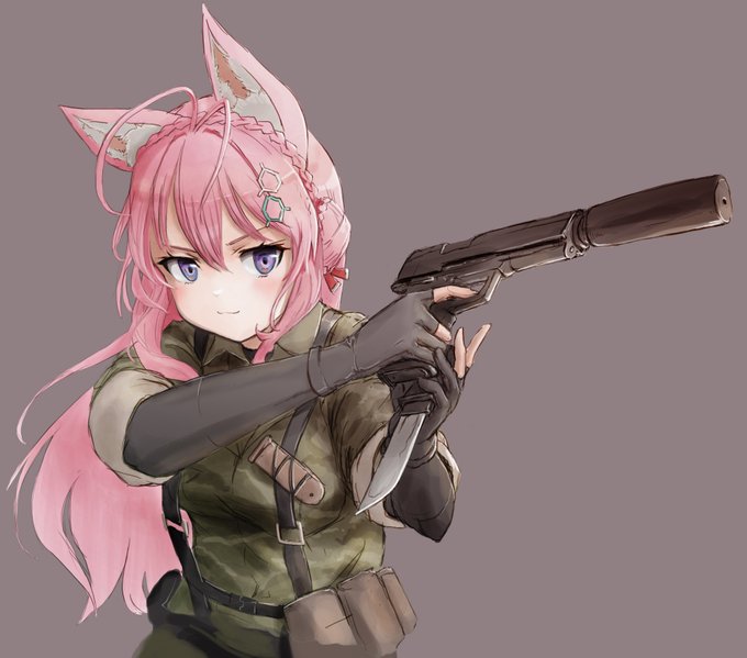 「camouflage holding weapon」 illustration images(Latest)