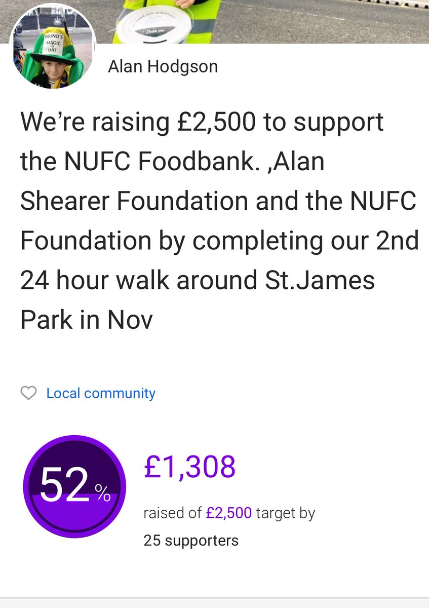 Bruno’s magic hat and the Tonali 🇮🇹🇧🇷 After having to give up going to get signed photos himself, Wilf just wanted to thank you all We doing so well in our goal for @AlanShearerFndn @alanshearer @nufcfoodbank @NU_Foundation All part of our 2nd 24 walk around St.James in Nov 🖤🤍