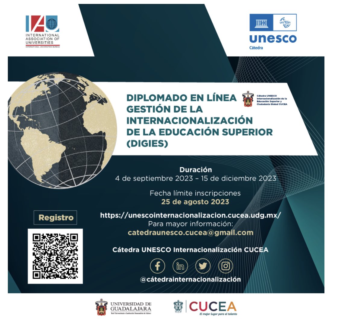 FJ_Marmolejo's tweet photo. El día de hoy en @CUCEA_OFICIAL, se han iniciado los trabajos del 1er. Diplomado s/Internacionalización de la #EducaciónSuperior que organiza la Dra.Jocelyne Gacel desde la Cátedra @UNESCO. Ha sido grato compartir perspectivas s/tendencias globales en #edusup c/@LGustavoPadilla. https://t.co/NDC4ptQkF2
