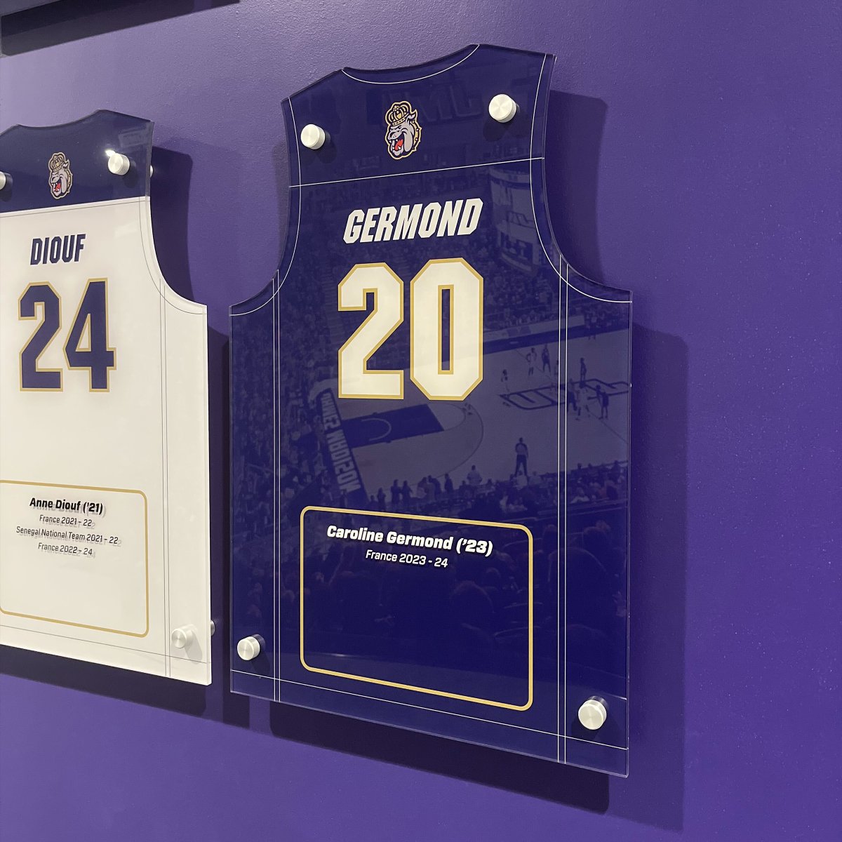 JMUWBasketball's tweet photo. Go Dukes ➡️ Pro Dukes

Always happy to celebrate floor general and fierce competitor @GermondCaroline! 

#GoDukes https://t.co/c7AeOTYa5a