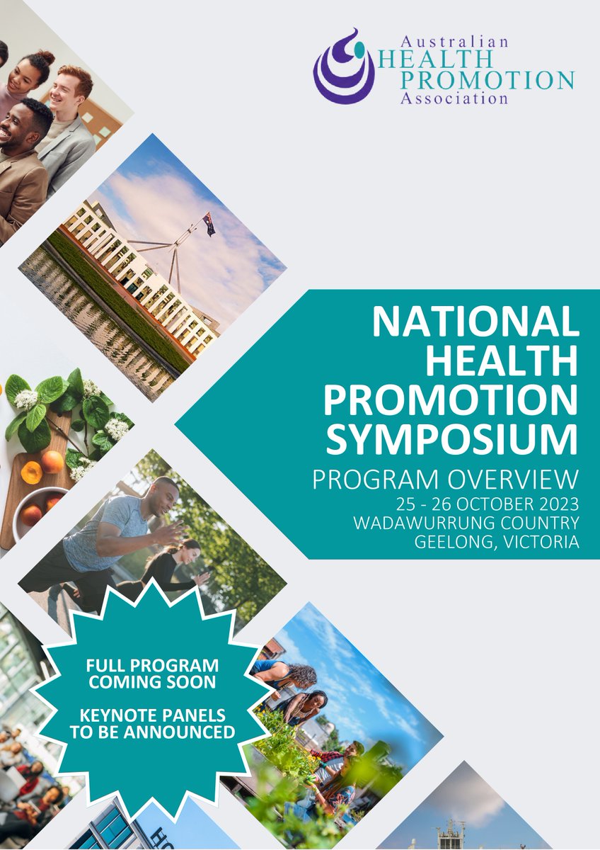 📢 SYMPOSIUM UPDATE: PROGRAM OVERVIEW RELEASED

We are thrilled to release the Program Overview for the Australian Health Promotion Association (AHPA®) National Health Promotion Symposium 2023.

Download the Program Overview: healthpromotion.org.au/events/nationa…