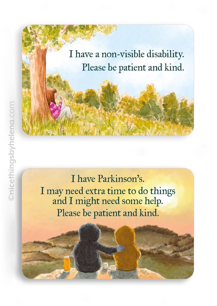 NiceThingHelena's tweet photo. Two new mini support cards have been added to our range. Designed to be carried in a pocket or lanyard with space to write information on the back. Available in packs of 5. https://t.co/swAbyunNit ❤️
#supportcards #minicards #nonvisibledisability #parkinsons https://t.co/67dr3Ujs09