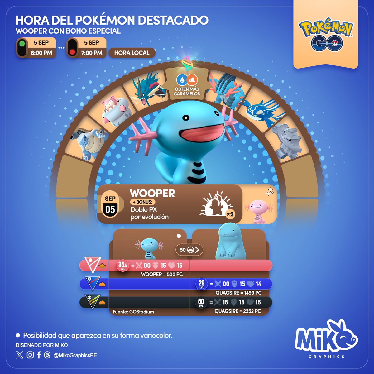 MikoGraphicsPE's tweet photo. 🇺🇸🇪🇸🇫🇷
Remember!
Pokémon Spotlight Hour
⭐️#Wooper #Axoloto + bonus
🗓️ September 5, from 6pm to 7pm, local time

#PokemonGO #G2G #3DArt #MikoGraphics https://t.co/yIANqxVK6i