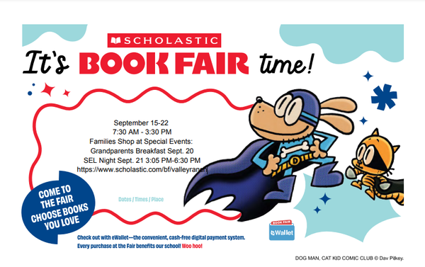 📚📖📗 VRE Stars, it's book fair time! 📚📖📗 Don't forget -- All purchases support our school. Visit: bookfairs.scholastic.com/bf/valleyranch