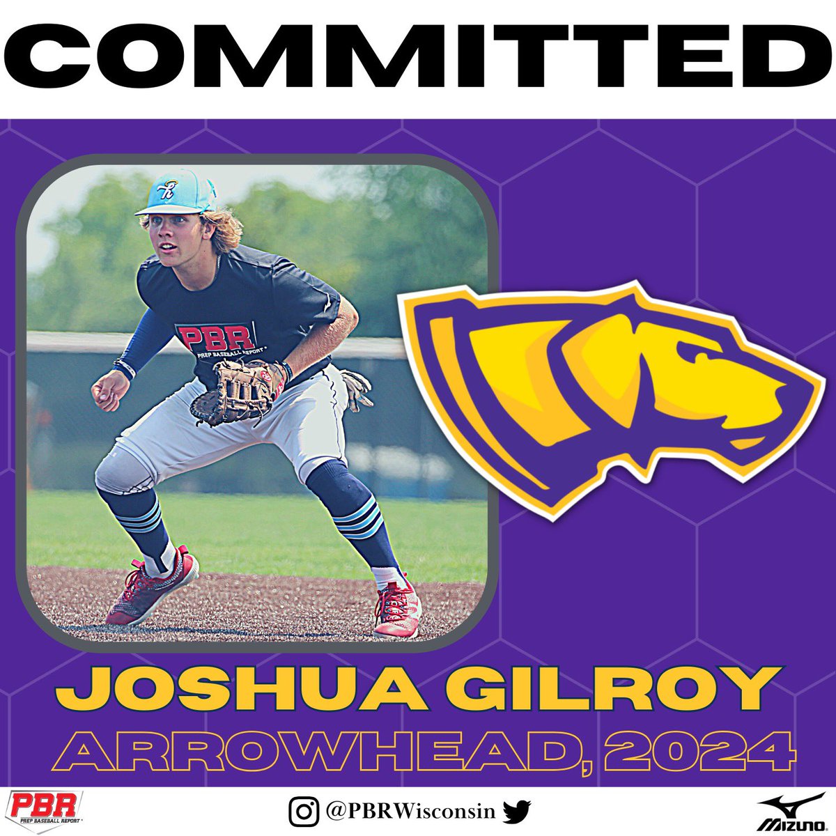PrepBaseballWI's tweet photo. C/1B Joshua Gilroy (Arrowhead, 2024) commits to Wisconsin-Stevens Point.

Gilroy has big power potential, routinely posting high-90s exit velocities in front of our staff and peaking at 102.7 mph.

👤PROFILE: https://t.co/QSUxJRQJgx https://t.co/UcDm9YVHDf