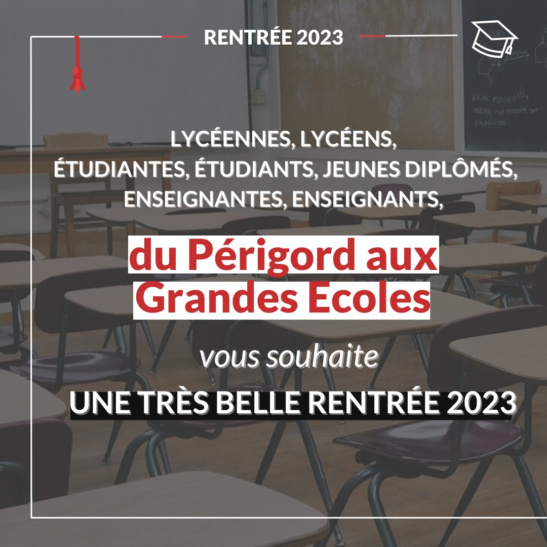 dpge24's tweet photo. #rentrée2023 🎓
✒️ En cette journée nationale de rentrée scolaire, l'équipe de DPGE te souhaite une année pleine de réussites et d'ambition. https://t.co/rBpC65urO8