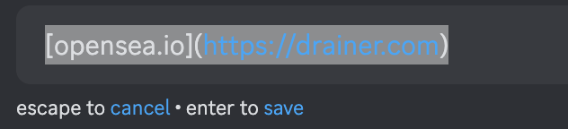 YCrydev's tweet photo. 🚨 New Discord Feature Alert: Custom Link Titles 🚨
Discord has just rolled out a new feature that lets users rename hyperlink titles, effectively hiding the original URL. While this may seem harmless, it poses some security risks. Thread👇
🤔 The Feature in Brief 🤔
Previously, when you sent a link, Discord displayed the full URL. Now you can rename it to something else, e.g., "Check this out!" instead of the URL.

❗ The Risk ❗
By masking the original URL, it becomes much easier for malicious actors to deceive users into clicking potentially harmful links.
🔗 Example: https://t.co/CkCcDZEt0J 🔗
Imagine a scammer sends you a link they say is to OpenSea, a popular NFT marketplace. You click it, thinking it's safe, only to be directed to a phishing site.

🕵️‍♂️ How They Do It 🕵️‍♂️
The scammer could send a link like "https://t.co/CkCcDZEt0J" using Discord's new feature. It looks legit, but once clicked, it leads to "https://t.co/nNJRtQzCQQ," a scam site designed to steal your info.

🔥 The Dangers 🔥
You might inadvertently enter your login details on the phishing site, giving scammers access to your real OpenSea account, potentially leading to financial losses.

💡 How to Stay Safe 💡
1️⃣ Always hover over links to see the URL preview before clicking.
2️⃣ Use trusted security software.
3️⃣ Double-check URLs manually if in doubt.
👀 Final Thoughts 👀
While Discord's new feature can make links look cleaner, it's crucial to understand the security risks involved. Always think before you click!
