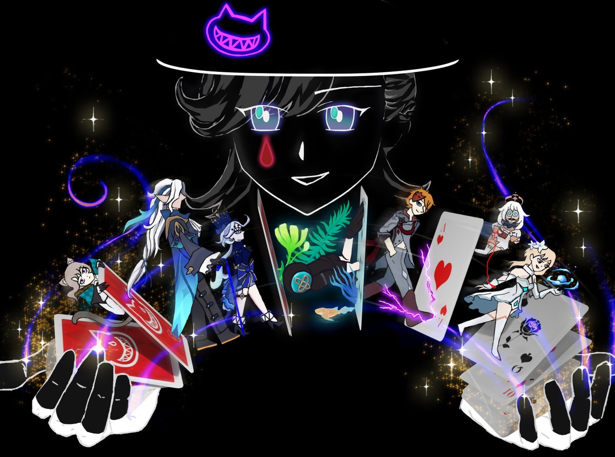 MarySofy22's tweet photo. This was for the  "Exploring Fontaine" Themed Fan Creation Competition but it took me longer time to make. 
#GenshinImpact #fontaine #FanArtContest #Lynette #Lyney #childe #Lumine #chilumi #neuvillette #Furina #magic https://t.co/pWCetHzgQF