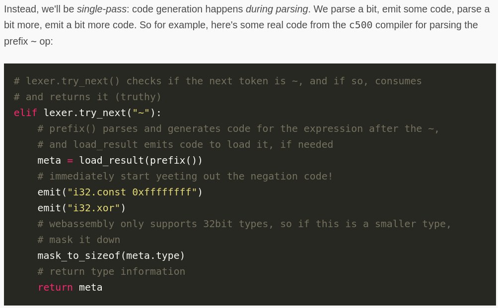 voooooogel's tweet image. New blog post: Writing a C compiler in 500 lines of Python! Covers the internals of a single-pass C compiler capable of compiling a decent subset of C.