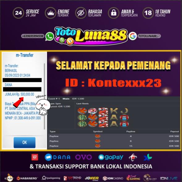 Selamat kepada member setia kami #totoluna88,
user id Kontexxx23 menang hingga senilai idr. 500.000,00 Dari KoiGate #HABANERO
Mau tau info slot gacor dm atau klik link yg ada di bio
#Totoluna88
#slot
#slotonline
#totoslot
#maniaslot
#gameslot
#bocoranslot
#daftarslot
#agenbola