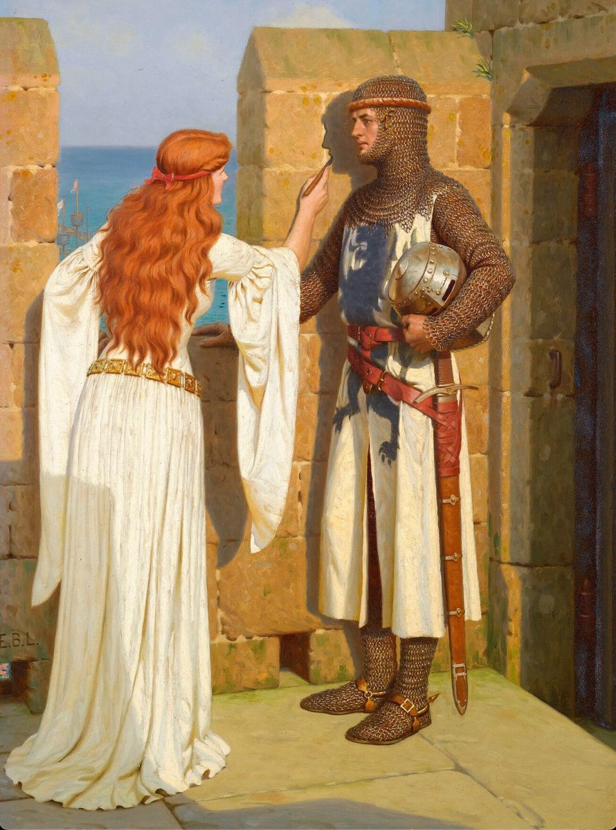 The Shadow by Edmund Blair Leighton (1852-1922); painted 1890
#art #artwork #artworks #artist #painting #paintings #medieval #medievalknight #medievalart #knight #preraphaelite #preraphaelites #preraphaelitebrotherhood #edmundblairleighton #knightart #paintingoftheday #princess