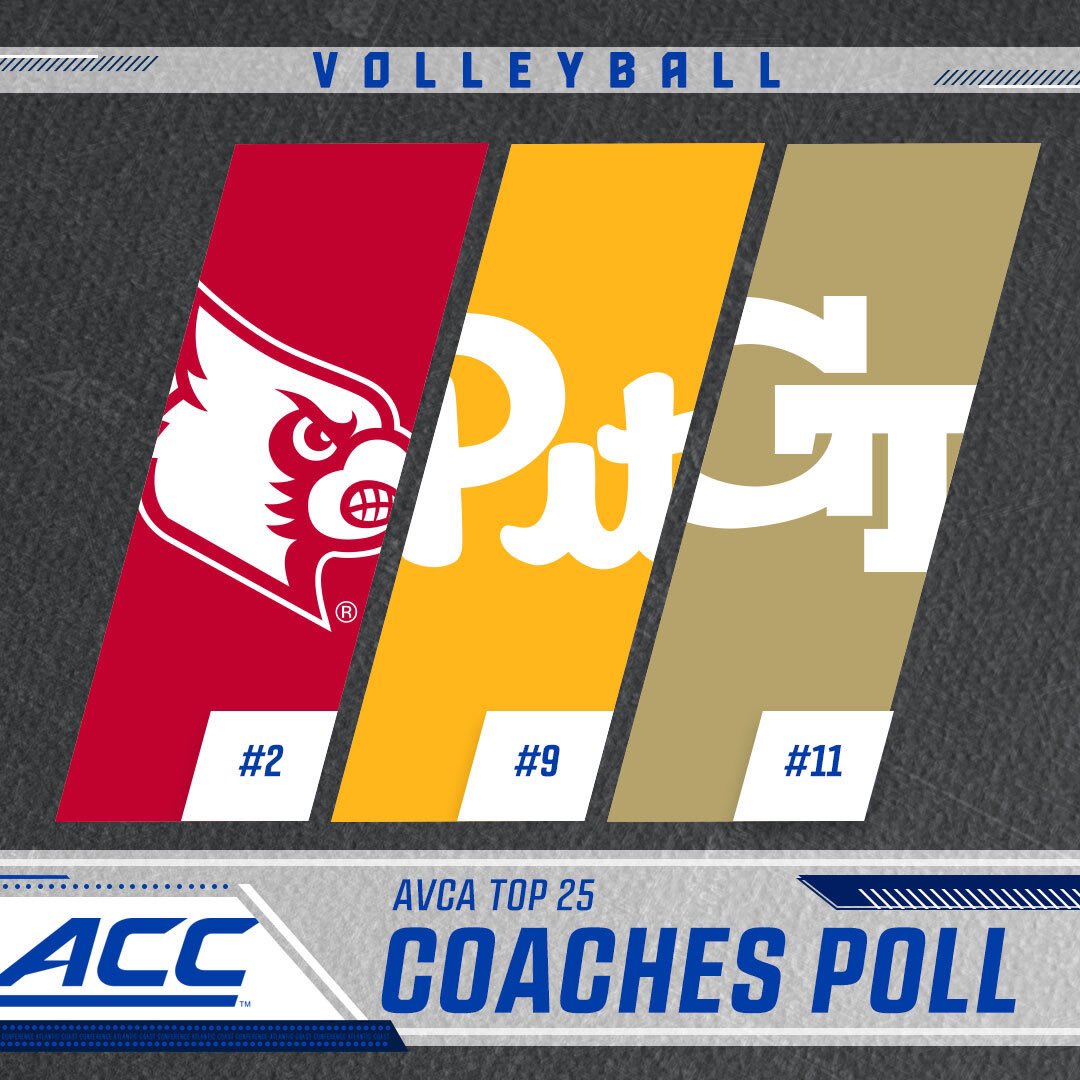 theACC's tweet photo. Three #ACCVB teams in the Top 15‼️🏐 https://t.co/9Xlzgn6eSK