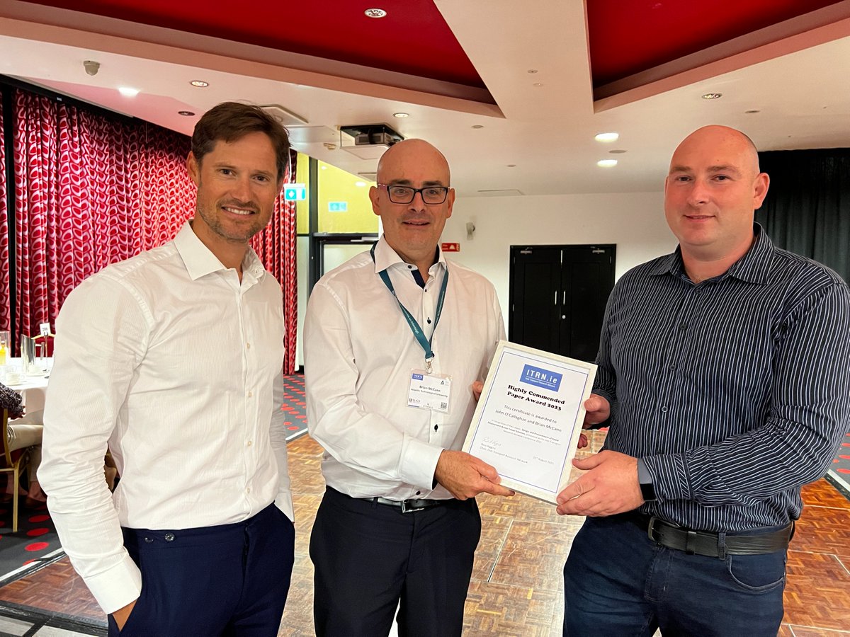 In addition to Fogarty et al's #ITRN2023 Best Paper Award, Highly Commended Awards were given to Michelle Ball, John O'Callaghan who was supervised by <a href="/itrn_ie/">ITRN.ie</a> Vice Chair <a href="/BrianMcCann05/">Brian McCann</a> and to <a href="/AmayaVP/">Amaya Vega</a> &amp; Helen McHenry. All great papers in the area of sustainable travel.