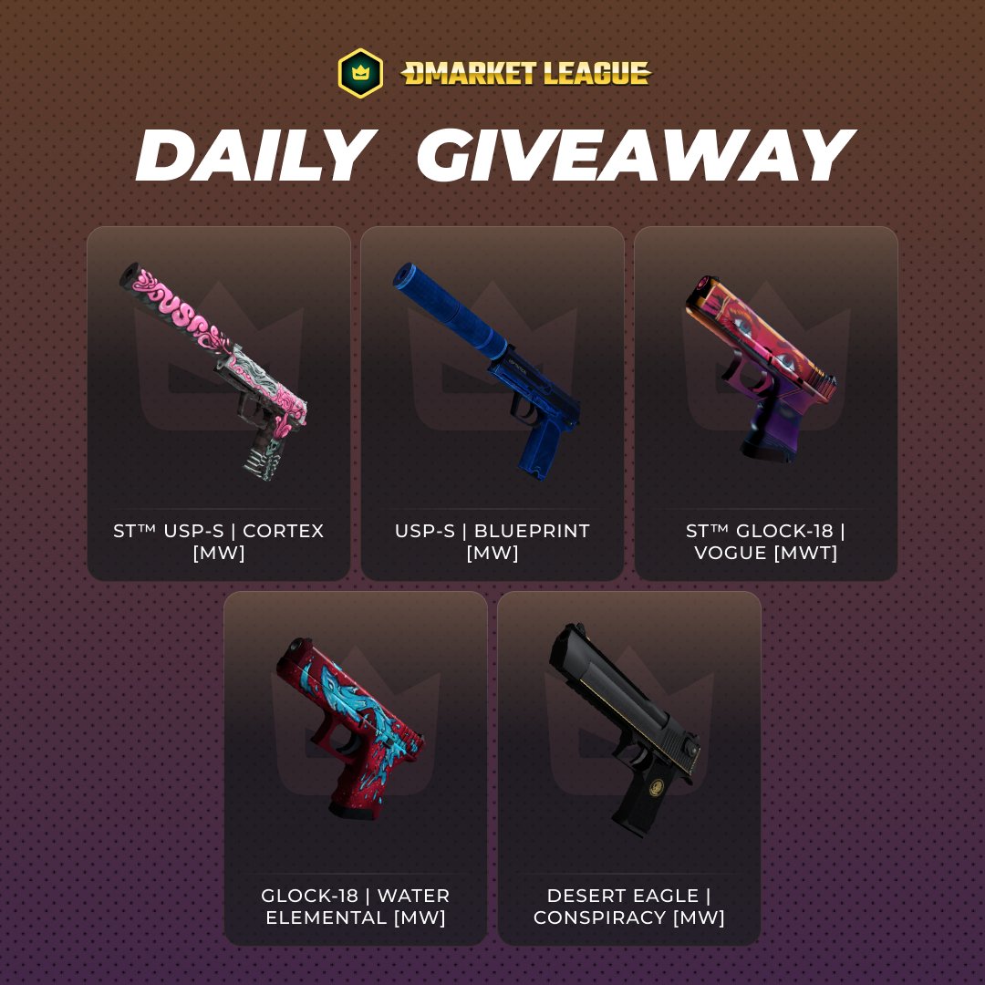 DMarket's tweet photo. Daily prizes of the week are next: https://t.co/PDmGT9TQVn