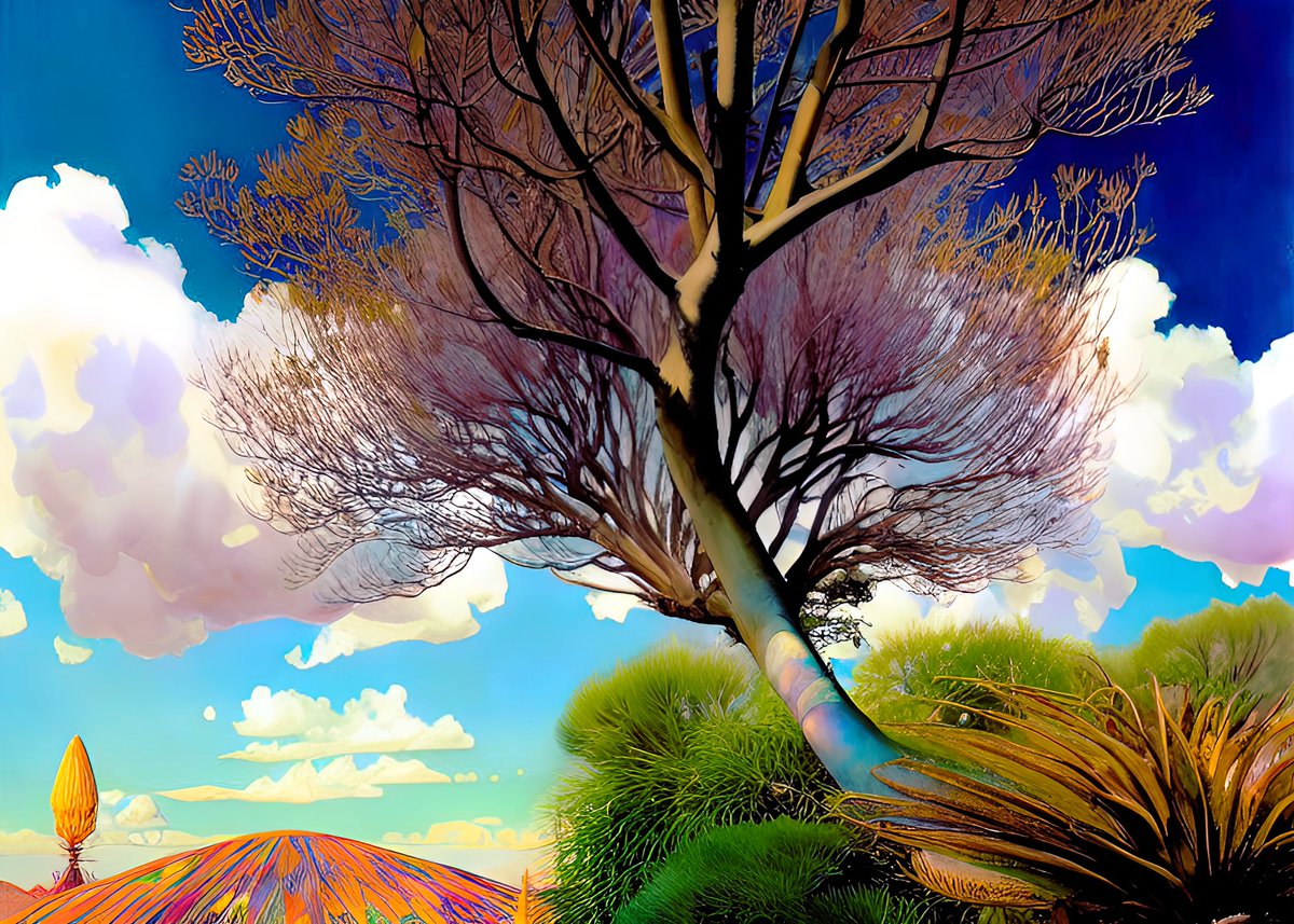 xalieri's tweet photo. Seuss, realized. Set 1, 2 of 3

#SeussRealized #StalksAndPuffs #TwistyVegetation #ApologiesTo #DrSeuss #WeirdArt #PsychologicalLandscape #ImSureItMustMeanSomething

#DarkArts #DigitalArt #AIAssistedArt #AIArt #WomboDream #StableDiffusion https://t.co/eGHmno8Zus