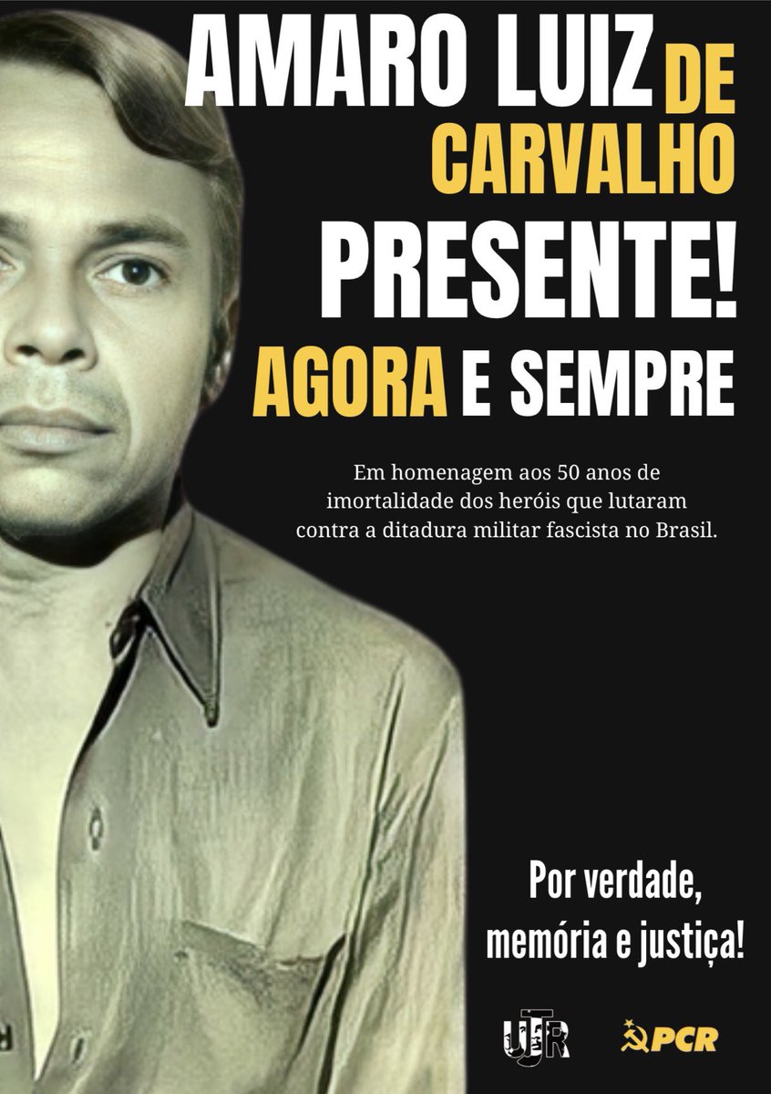 ujr_oficial's tweet photo. LUTA CLANDESTINA: Amaro Luiz de Carvalho, fundador e herói do PCR

Com o golpe militar de 1964, Capivara passou a atuar na clandestinidade na zona canavieira, especialmente nos Municípios de Jaboatão, São Lourenço da Mata, Moreno, Vitória, Serinhaém e Barreiros.
+ https://t.co/gUo5wBY7xq