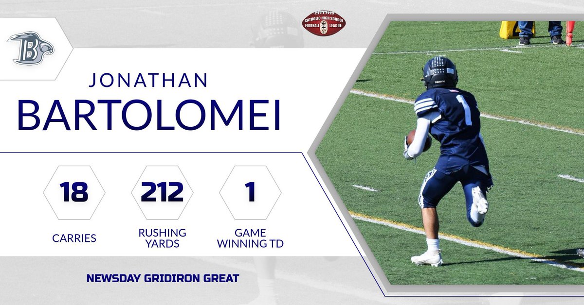 NYCHSFL's tweet photo. Johnathan Bartolomei of @StDomsHS is one of @NewsdayHSsports Gridiron Greats for the opening week. 🏈 https://t.co/xSqabTTyhm