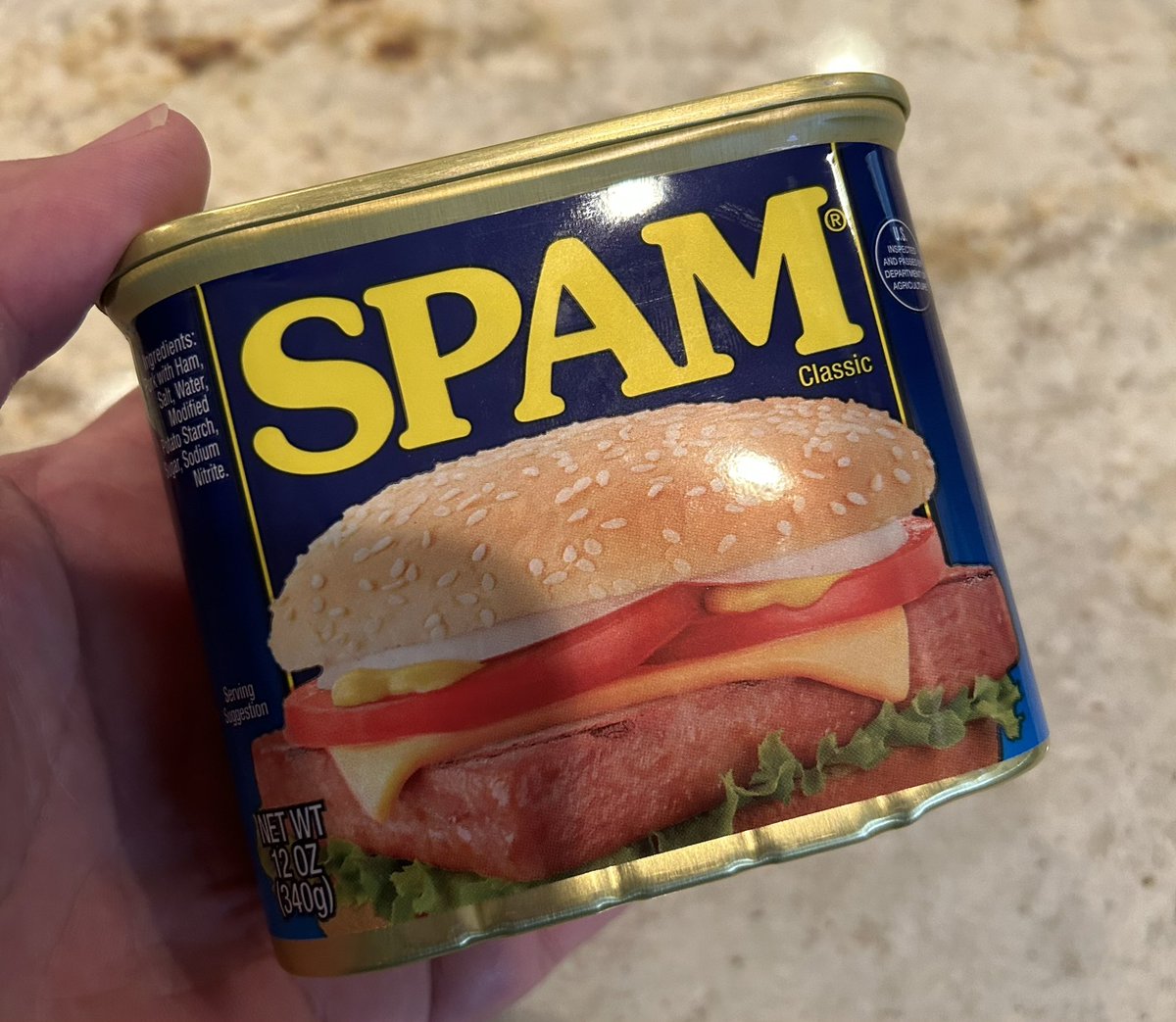 CoachHubbyProbz's tweet photo. Bit put in a special request… medium rare with a slight char. The average Hawaiian eats 5 cans per year. Not sure how much the average Gluckstadt family eats, but we eat more than that… even without any contributions from Coach. #SizzlePorkAndMmmm #SPicedhAM https://t.co/WuTtGYo3XL