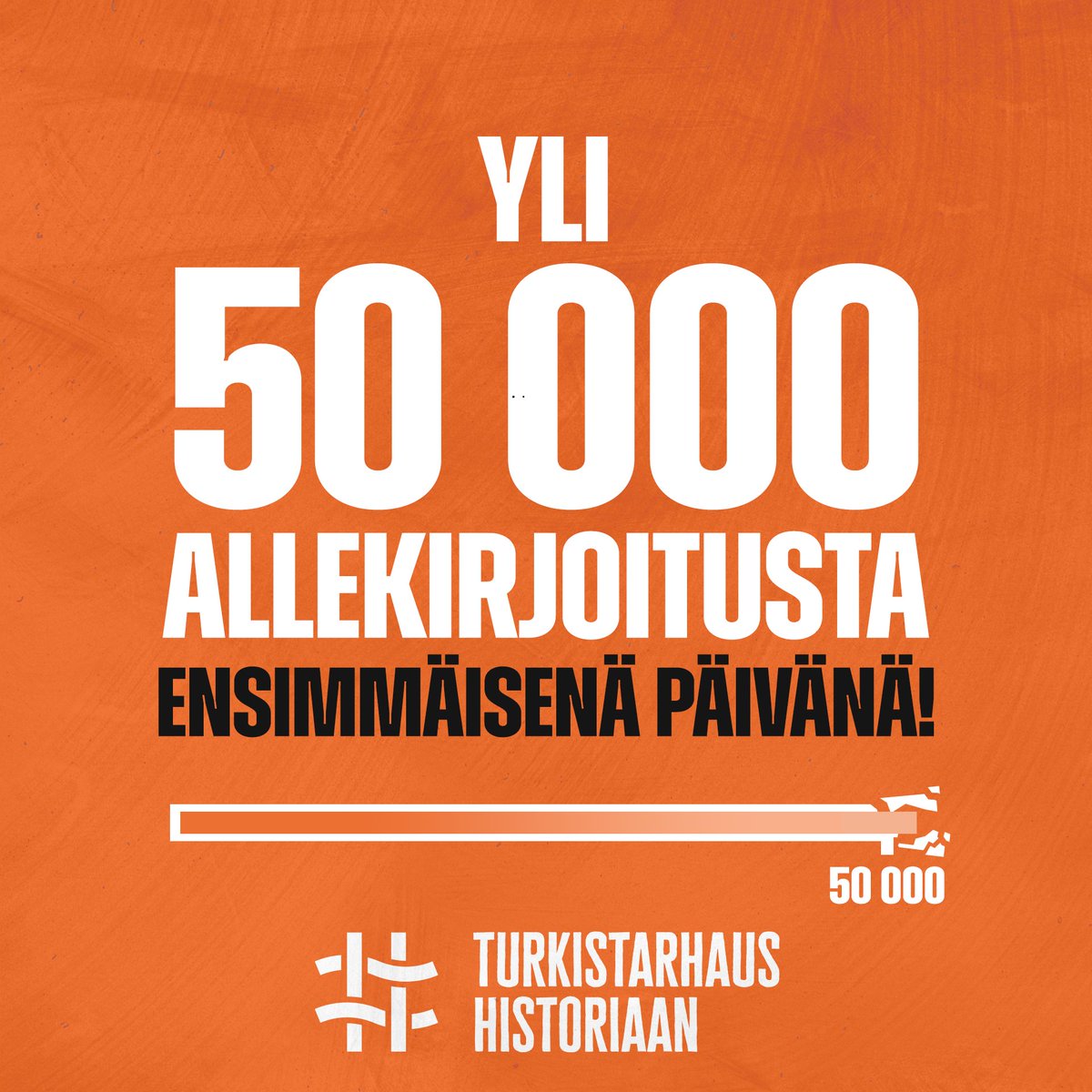Kansalaisaloite turkistarhauksen kieltämiseksi etenee eduskuntaan! Aloite keräsi ensimmäisen vuorokauden aikana yli 50 000 allekirjoitusta. Suuri kiitos aloitteen tukijoille! 🧡 #TurkistarhausHistoriaan